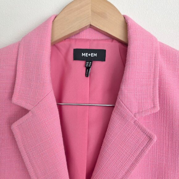 ME+EM Pink Tailored Blazer Luxury British Designer Jacket Cotton Blend Timeless - Picture 10 of 15